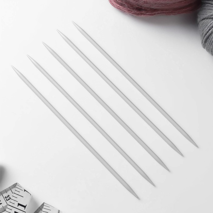 Спицы для вязания, чулочные, с тефлоновым покрытием, d = 4,5 мм, 20 см, 5 шт