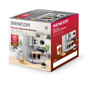 Кофеварка Sencor SES 4010SS, рожковая, 1050 Вт, 1.5 л, капучинатор, серебристая от Сима-ленд