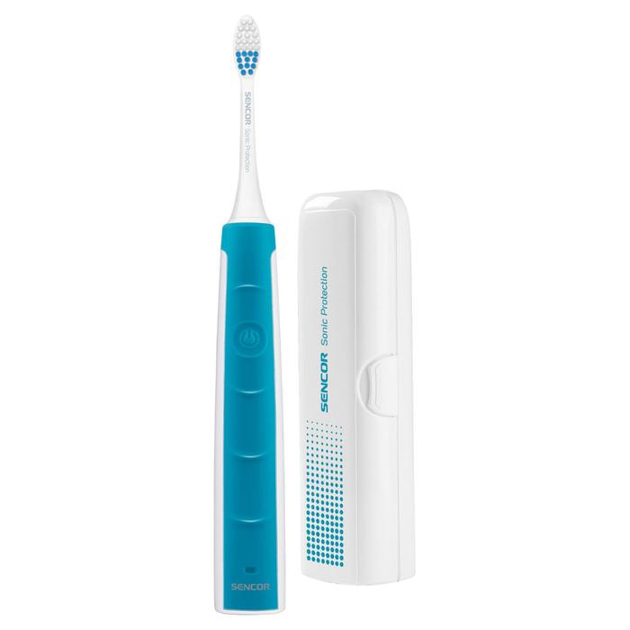 Электрическая зубная щетка Sencor SOC 1102TQ, звуковая, 41000 дв/мин, 2 насадки, бирюзовая