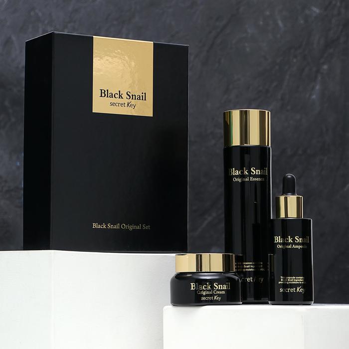Набор Secret Key Black Snail: ампульная сыворотка для лица, 50 мл + крем для лица, 50 г + эссенция для лица, 150 мл