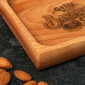 

Деревянная тарелка для подачи прямоугольная "Grill Meat, Barbecue steak", бук