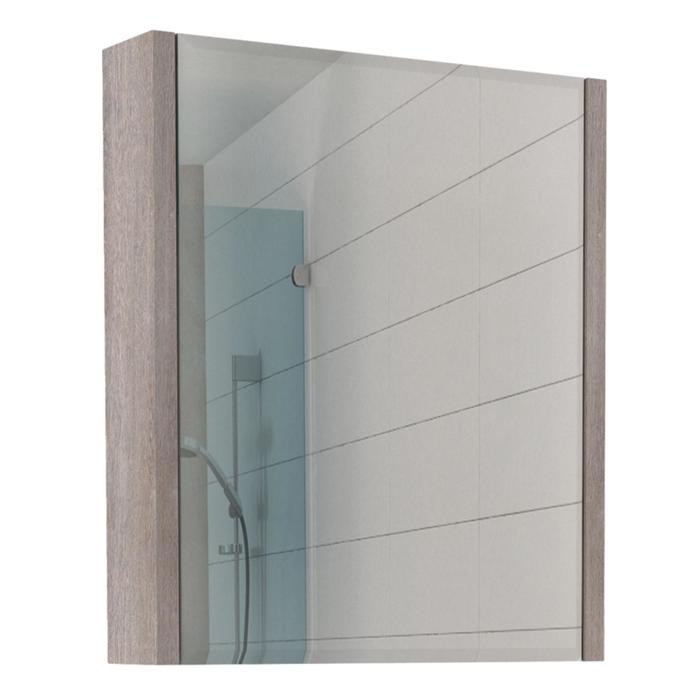 Зеркало шкаф для ванной комнаты Домино Quadro 60, Дуб серый, левый/правый мебель для ванной домино 60 дуб небраска