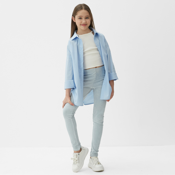 фото Леггинсы для девочки minaku: casual collection kids, цвет голубой, рост 98 см