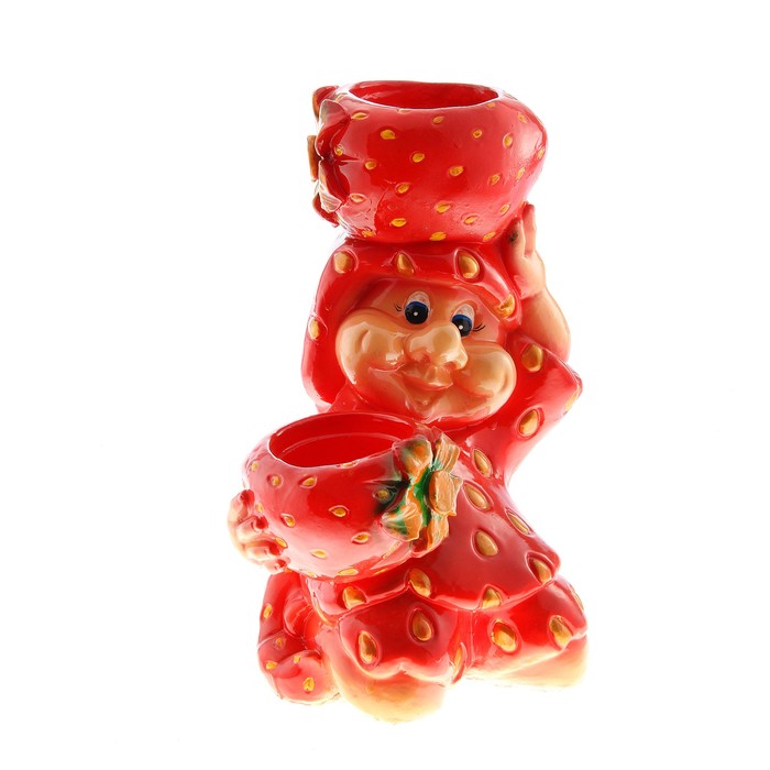 Фигурное кашпо "Клубничка с двумя корзинками"