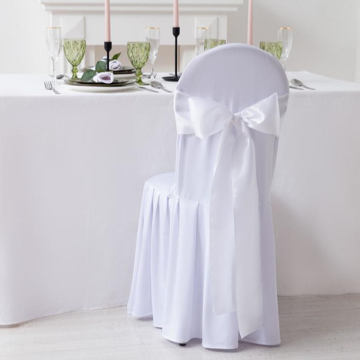 Декор для стула, цв.белый, 14*275 см, 100% п/э