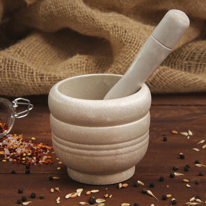 Ступка с пестиком 250 мл "Белый камень"