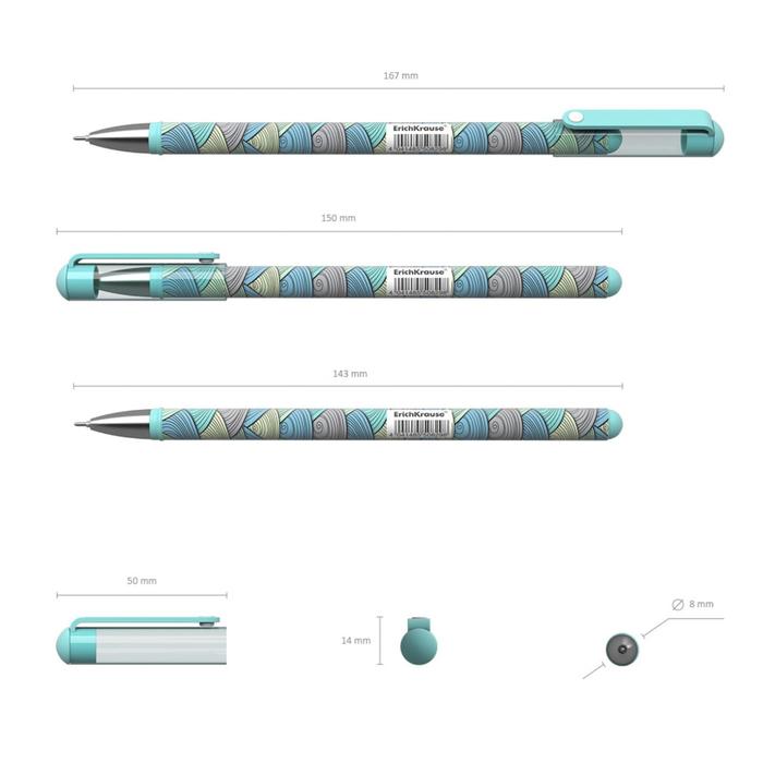 

Ручка гелевая дизайн ErichKrause ColorTouch Emerald Wave, чернила/синие 50829