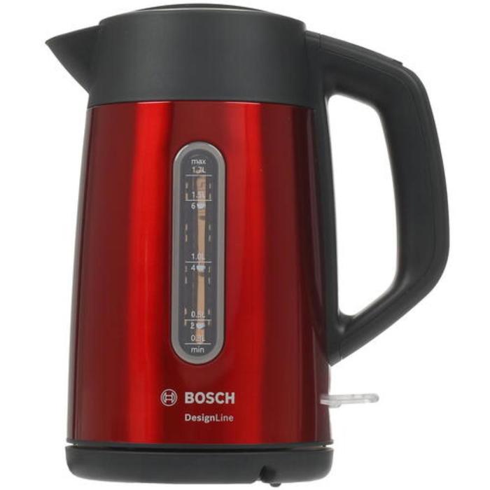 Чайник Bosch TWK4P434, металл, 1.7 л, 2400 Вт, красный
