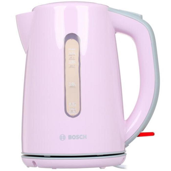 Чайник Bosch TWK7500K, пластик, 1.7 л, 2200 Вт, розовый