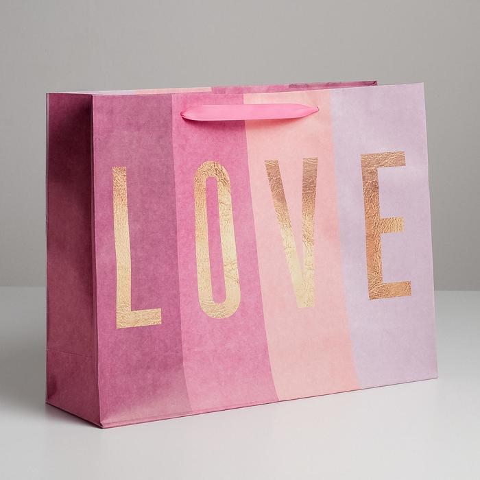 

Пакет крафтовый горизонтальный LOVE, L 40 × 31 × 11,5 см