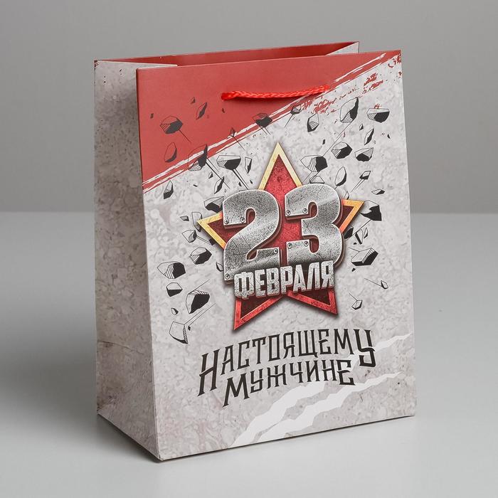 

Пакет ламинированный вертикальный «Настоящему Мужчине», MS 18 × 23 × 10 см