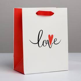 Пакет подарочный ламинированный вертикальный, упаковка, «Love», MS 18 х 23 х 10 см