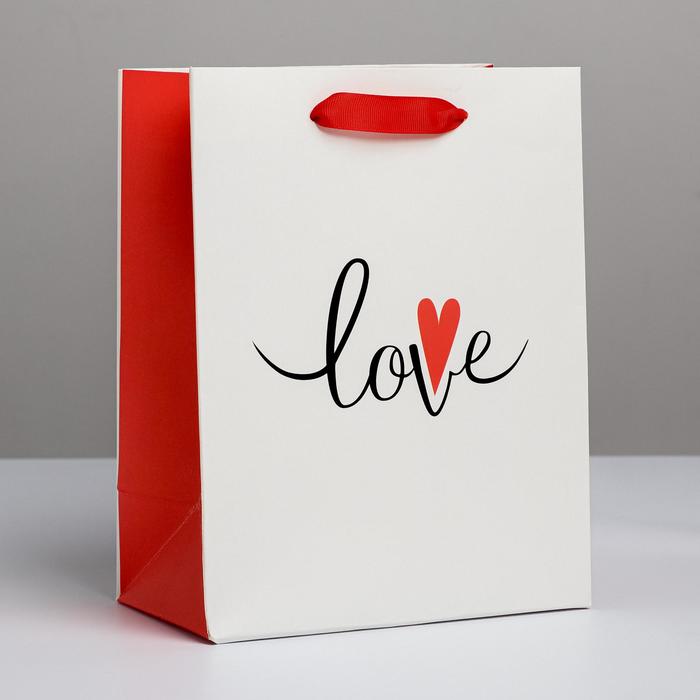 Пакет подарочный ламинированный вертикальный, упаковка, «Love», MS 18 х 23 х 10 см пакет подарочный ламинированный вертикальный упаковка стиль ms 18 х 23 х 10 см