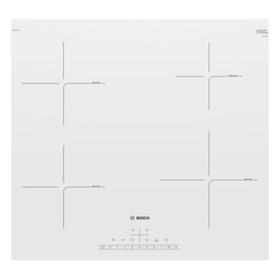 

Варочная поверхность Bosch PUE612FF1J, индукционная, 3000 Вт, 4 конфорки, сенсор, белая