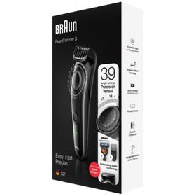 

Триммер Braun BT3242, для бороды и усов, 3 насадки, от аккумулятора, чёрный