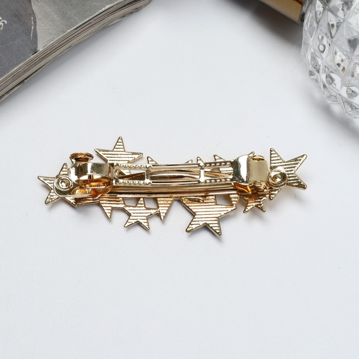 Заколка-автомат для волос "Либерти" звёздное небо, 7 см, золото синий 5423299