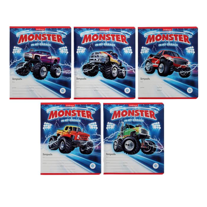 

Тетрадь 18 листов в клетку ErichKrause Monster Car, обложка мелованный картон, блок офсет, МИКС (1 вид в спайке)