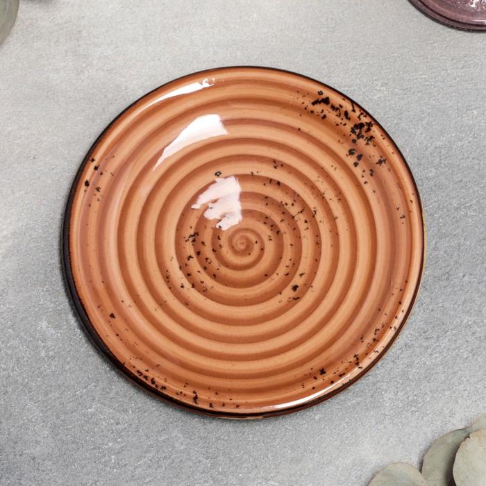 фото Тарелка фарфоровая пирожковая «винтаж», d=15 см, цвет коричневый by bone