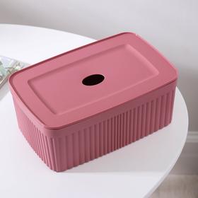 

Контейнер с крышкой Бытпласт, 23×15×9 см, 2,5 л, цвет тёмно-розовый