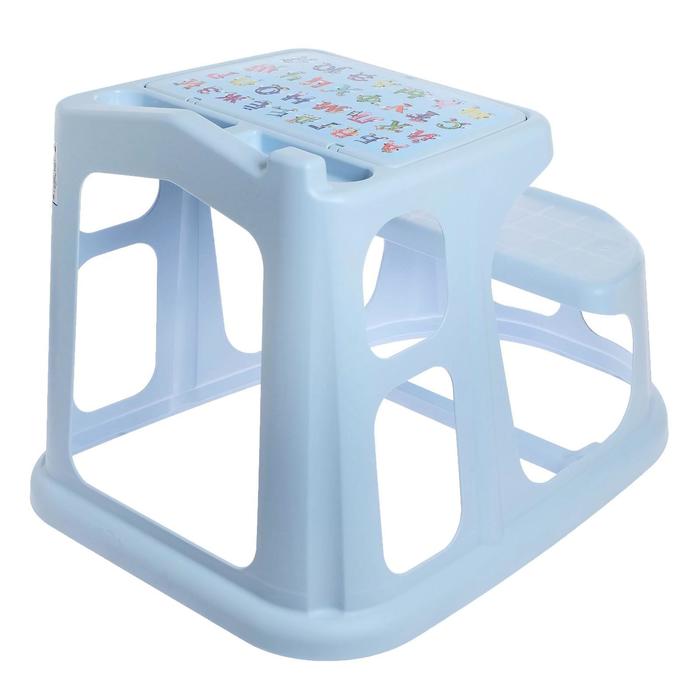 Стол-парта детская с аппликацией, 730х550х500 мм, цвет светло-голубой, МИКС