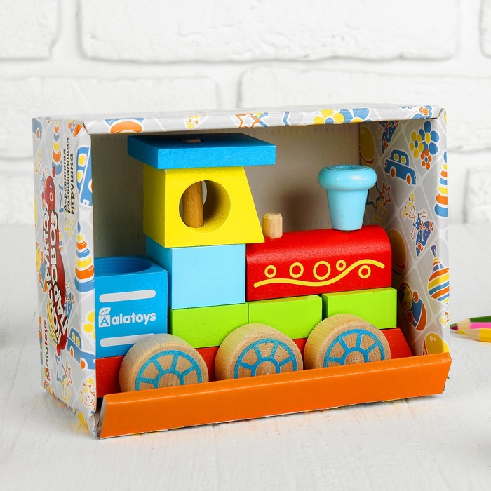 Конструктор-каталка "Паровоз"