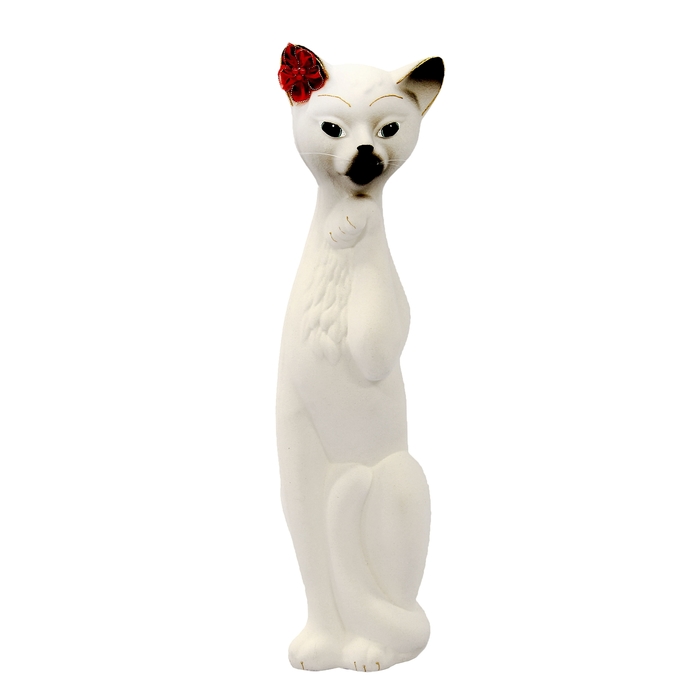 Копилка "Кошка Алиса" большая, флок, белая