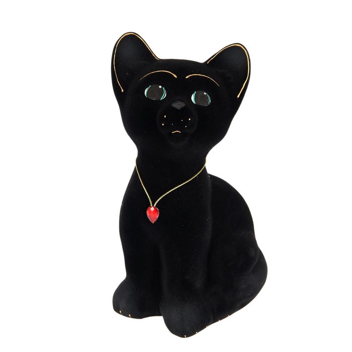 Копилка "Котёнок" флок, чёрная, микс