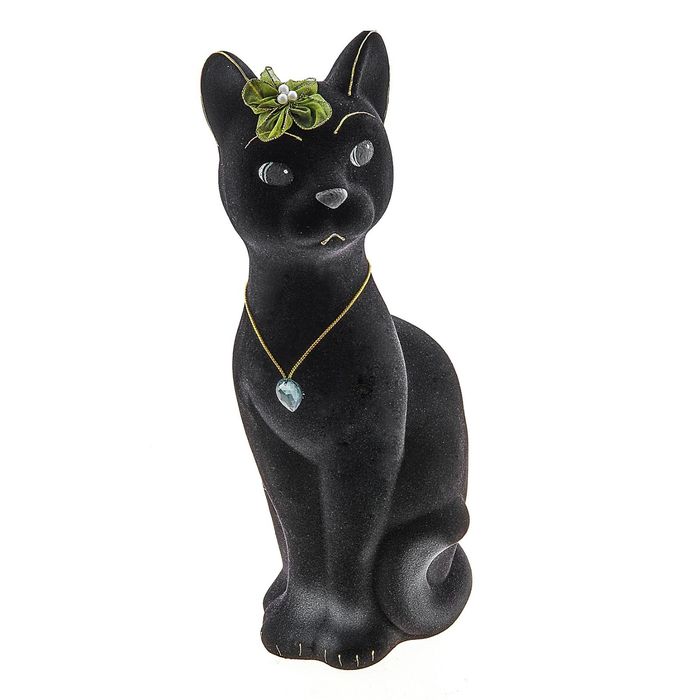 Копилка "Кот Кузя" большая, флок, чёрная