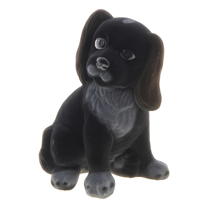 Копилка "Собака Малыш" флок, чёрная