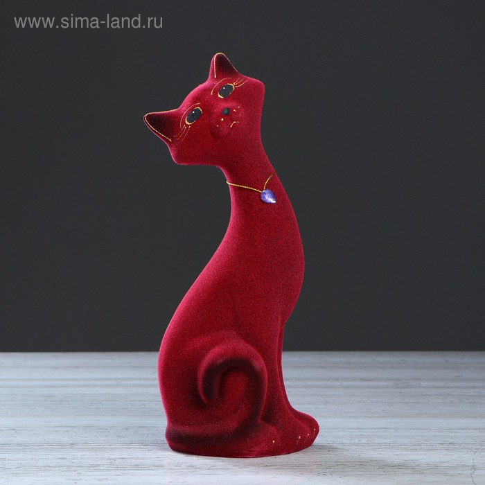 

Копилка "Кот Маркиз", покрытие флок, бордовая, 29 см