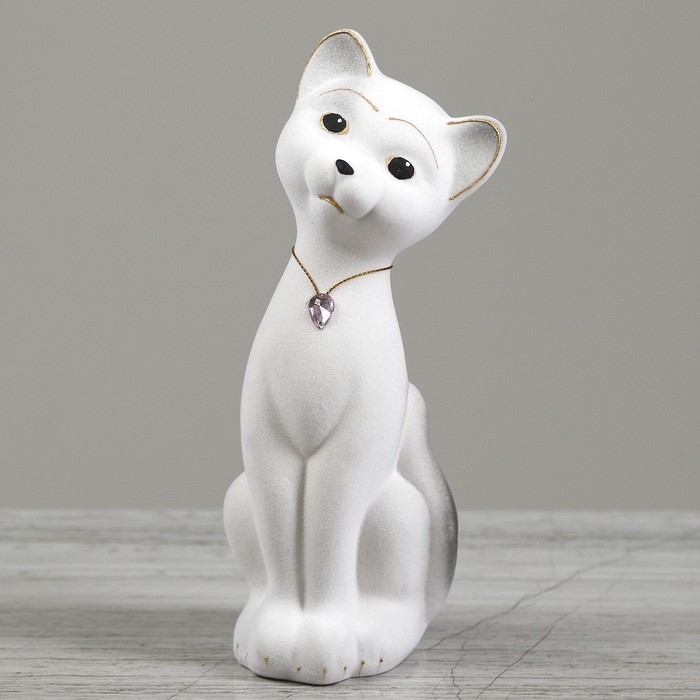 Копилка "Кот Матвей" малая, флок, белая