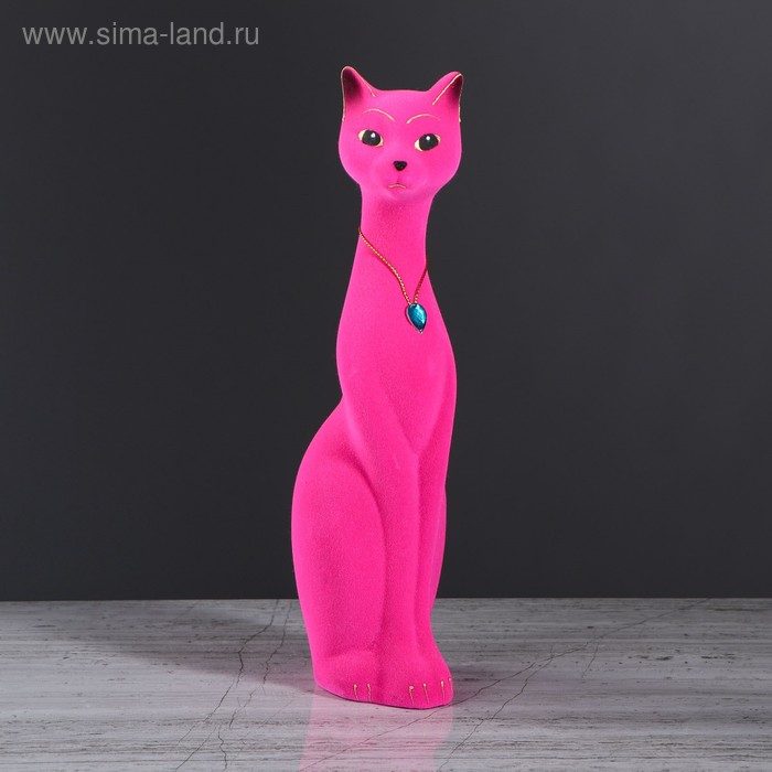 

Копилка "Кошка Мурка", покрытие флок, розовая, 28 см