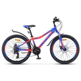 

Велосипед 24" Stels Navigator-410 MD, V010, цвет синий/неоновый красный, размер рамы 12"