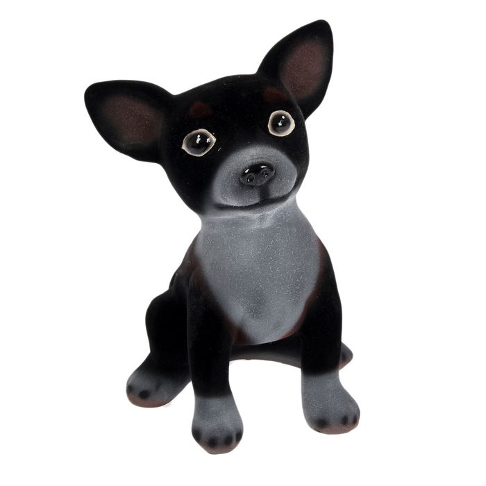 Копилка "Чихуахуа" большая, флок, чёрная, микс