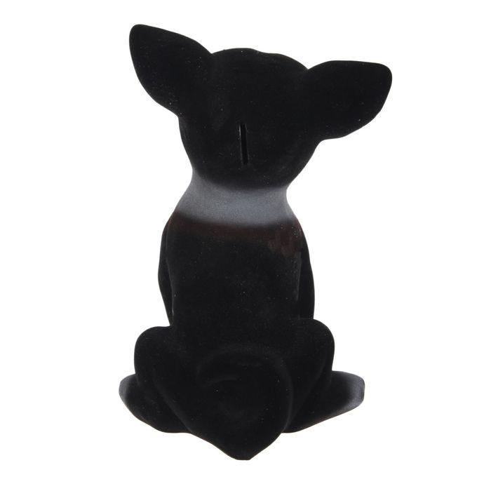 Копилка "Чихуахуа" большая, флок, чёрная, микс