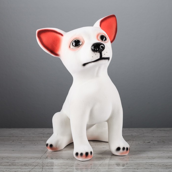 Копилка "Чихуахуа" большая, флок, белая
