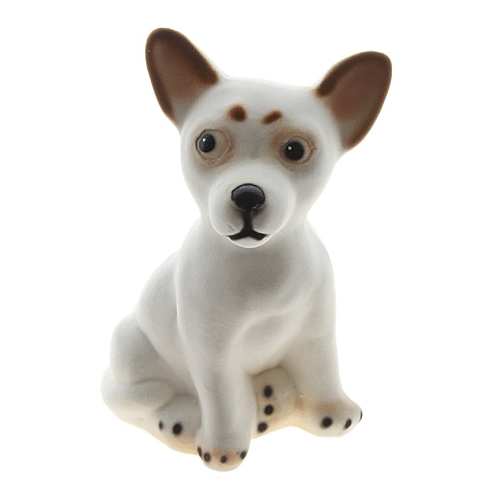 Копилка "Чихуахуа" малая, флок, белая