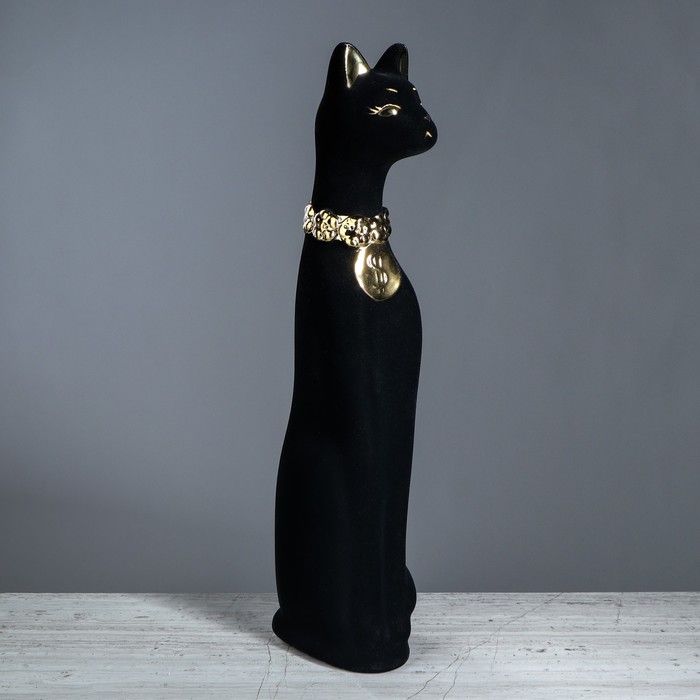 Копилка "Кошка с долларом" флок