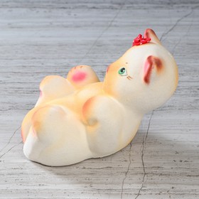 

Копилка "Котик Карапуз" флок, оранжевая, серая, 15 см, микс
