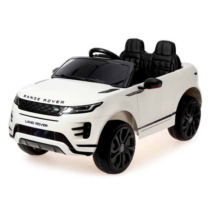 Электромобиль Range Rover Evoque, кожаное сиденье, EVA колеса, цвет белый электромобиль range rover evoque кожаное сиденье eva колеса цвет белый