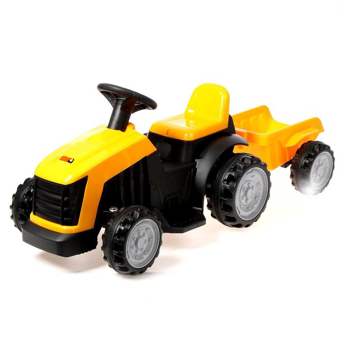 Детский электромобиль «Трактор», с прицепом, цвет жёлтый