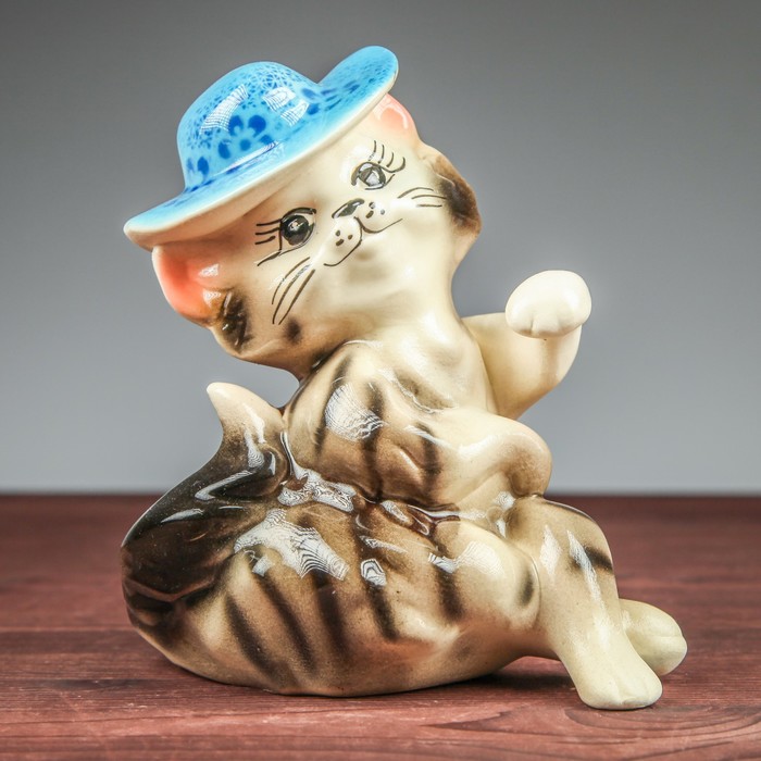 Копилка "Кошка мадам" глянец, серая, микс