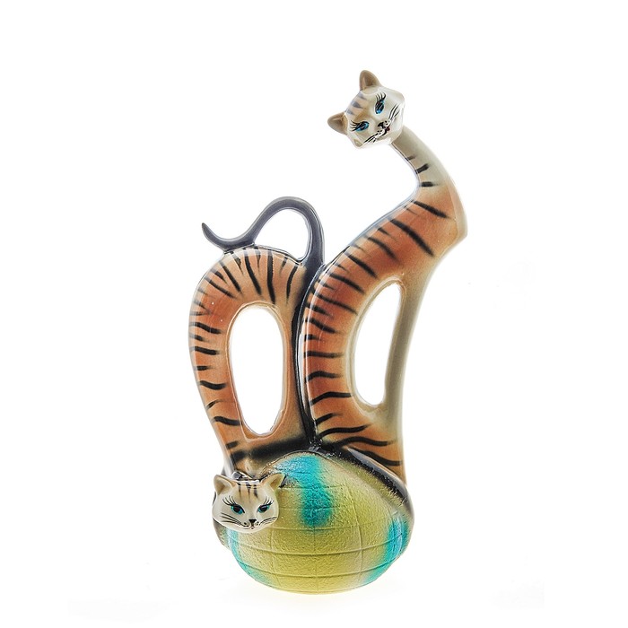 Сувенир "Кот на шаре" глянец, чёрно-коричневый