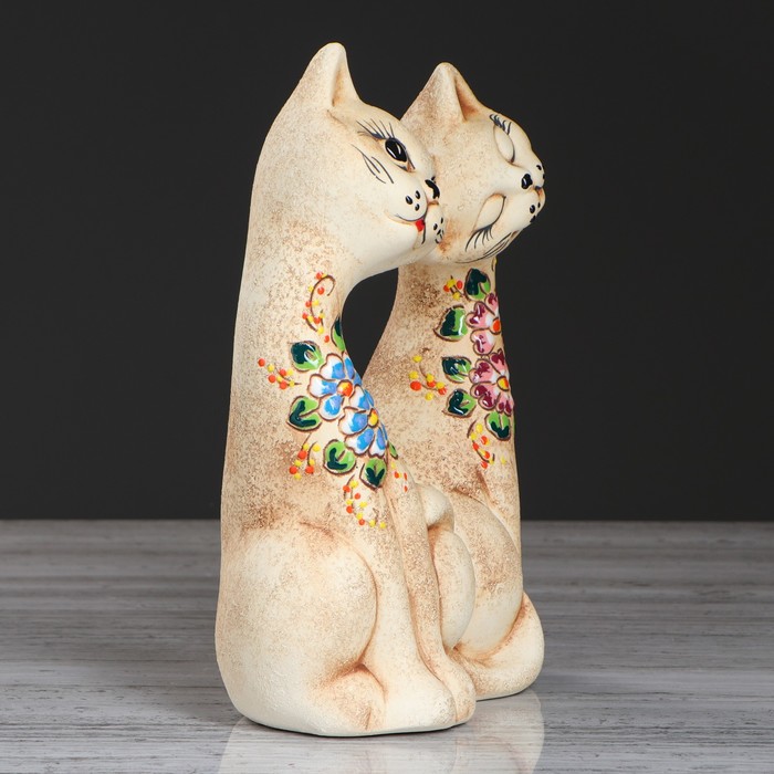 Сувенир "Коты" сердце, шамот