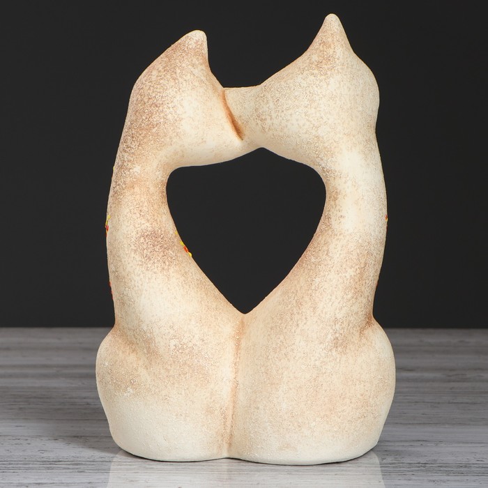 Сувенир "Коты" сердце, шамот