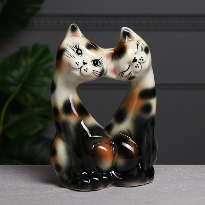 Сувенир "Коты в форме сердца" глянец, чёрно-рыжий