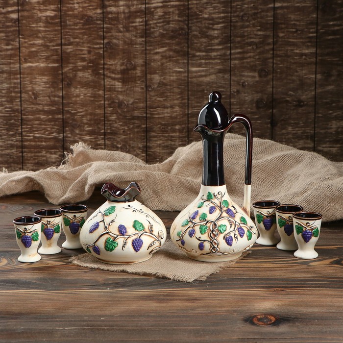 Штоф с рюмками "Восточный" цветной, 8 предметов, 0,7 л