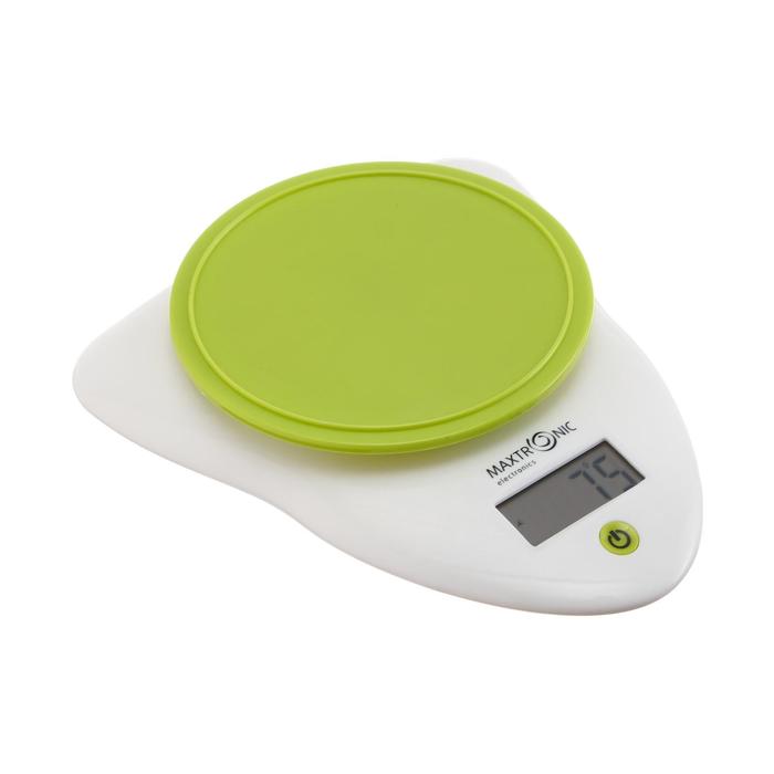 Весы кухонные MAXTRONIC MAX-895G, электронные, до 5 кг, бело-зеленые