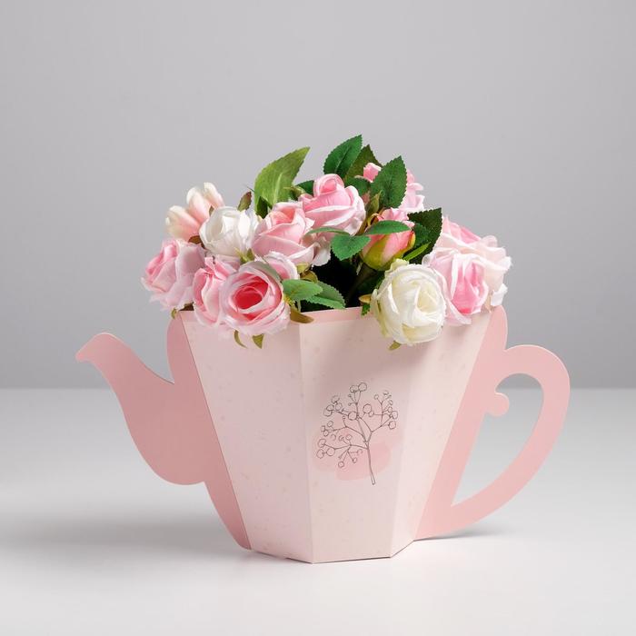 фото Коробка-переноска чайник «расцветай» 39,4 х 25,4 см дарите счастье