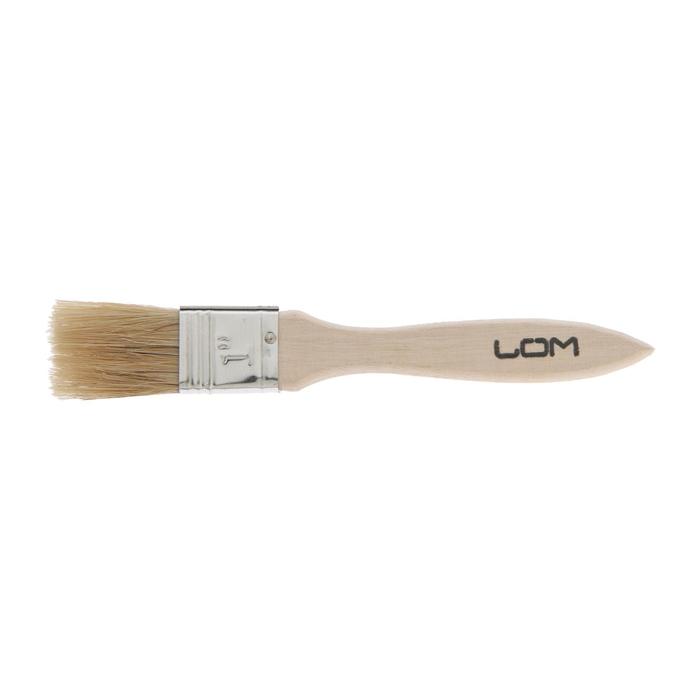 Кисть плоская LOM, натуральная щетина, деревянная ручка, 3/4", 20 мм